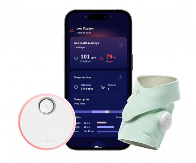 Розумна шкарпетка для немовлят Owlet Dream Sock Mint